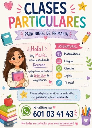 Clases particulares primaria y 1-2 ESO