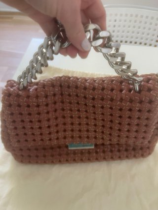 Borsa Stella McCartney intrecciata marrone