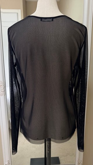 Camiseta Zara tul negro bordado L