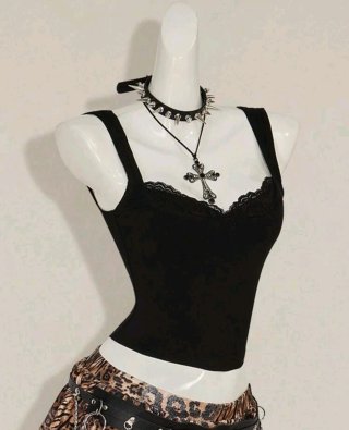 Top Verano Negro Encaje