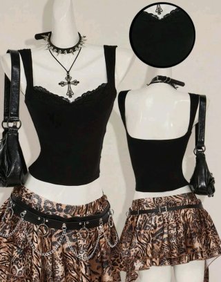 Top Verano Negro Encaje
