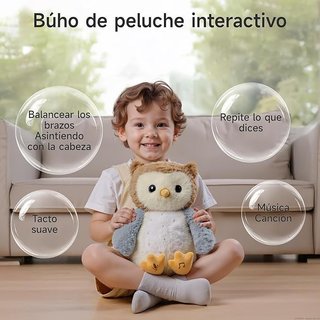eJog Pup Búho de Peluche Eléctrico Interactivo
