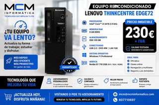 Ordenador Lenovo Thinkcentre Edge 72 Reacondiciona