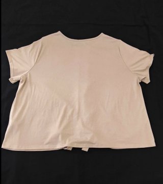 Camiseta beige manga corta
