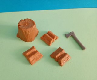 Playmobil leña y hacha