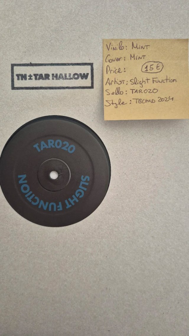 Slight Function/ref:TAR020/ Vinilo Techno