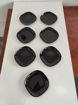 PLATOS DE POSTRE CUADRADOS NEGROS (7)