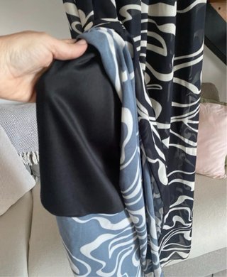 Vestito lungo fantasia bianco e nero