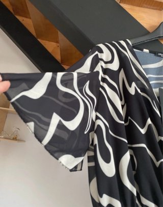 Vestito lungo fantasia bianco e nero