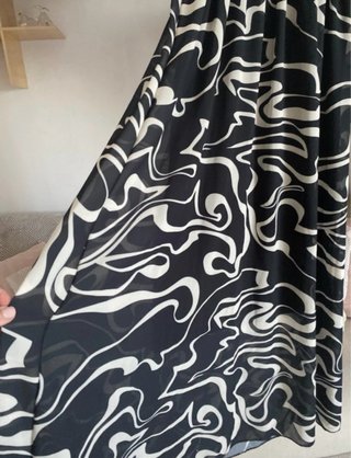 Vestito lungo fantasia bianco e nero