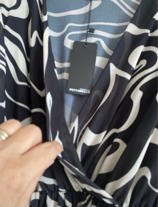 Vestito lungo fantasia bianco e nero