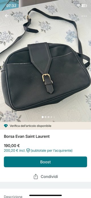 Borsa Yves Saint Laurent vintage nera
