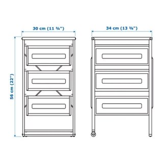 Cajonera IKEA Lennart Blanca Metálica
