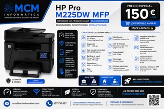 Impresora HP M225DW MFP Reacondicionada