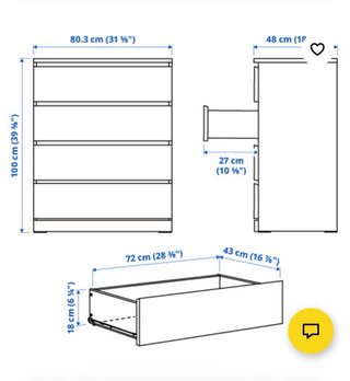 Cajonera MALM IKEA Blanca