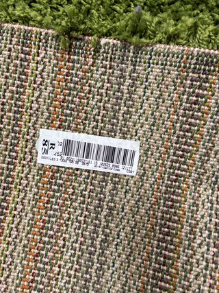 Alfombra IKEA HAMPEN verde pelo largo 133x195