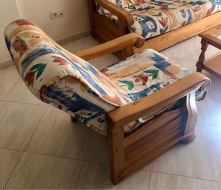 OCASIÓN! Sillón provenzal madera maciza basculante