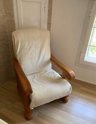 OCASIÓN! Sillón provenzal madera maciza basculante