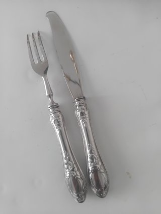 Cubertería postre plata 6 servicios