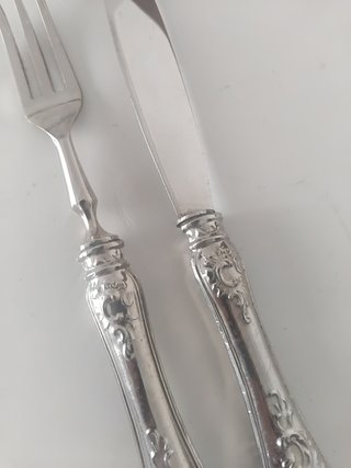 Cubertería postre plata 6 servicios