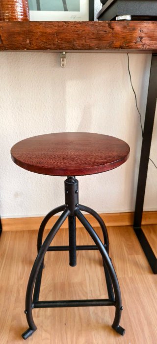 Banqueta estilo industrial madera y metal