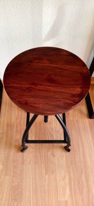Banqueta estilo industrial madera y metal