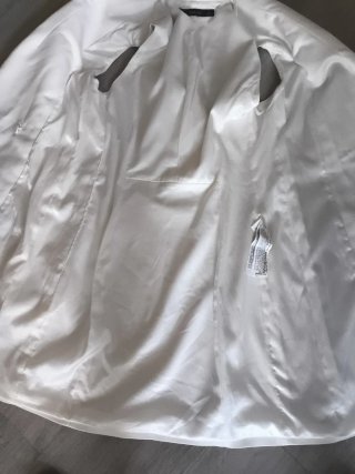 Vestido tipo americana sin manga Zara blanco