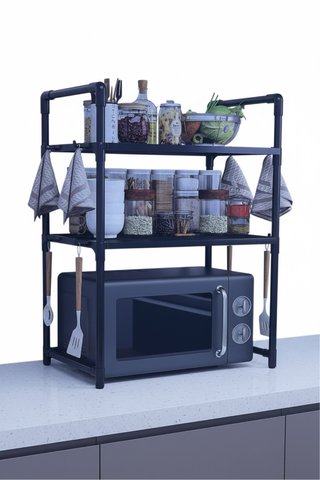 Scaffale Organizer Cucina Nero