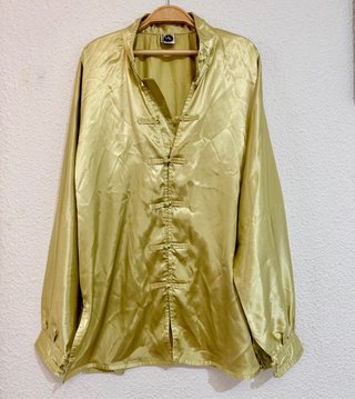 Blusa estilo japonés dorada y verde