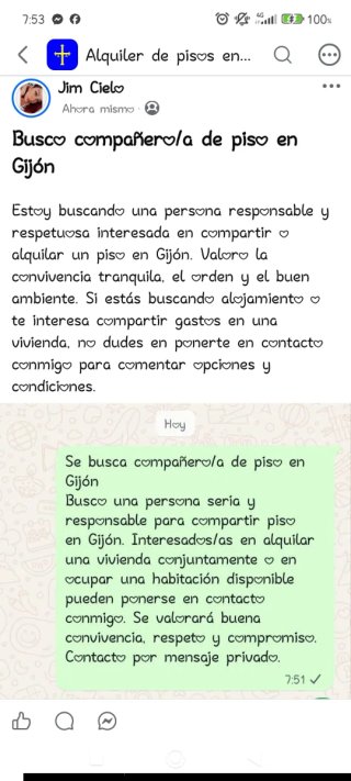 Buscó compartir piso