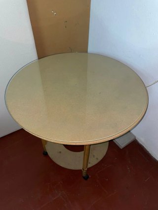Mesa camilla 90cm con cristal y ruedas