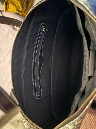 Maletín Tous ordenador beige y gris