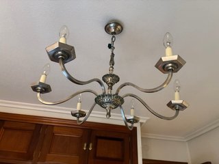 Lámpara de techo colgante metal y cristal