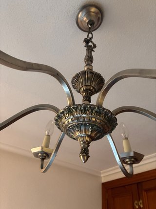 Lámpara de techo colgante metal y cristal