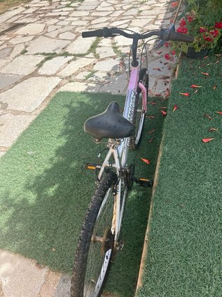 Bicicleta Wintrack Romester plateada y rosa