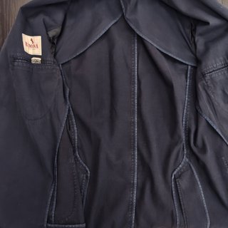 Remona giacca blazer monopetto cotone blu slavato