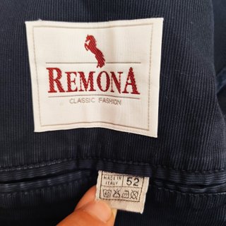 Remona giacca blazer monopetto cotone blu slavato