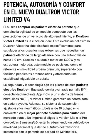 Dualtron Victor Limited 35AH Patinete Eléctrico
