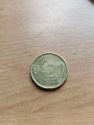 Moneda 20 céntimos Finlandia 2002 con errores