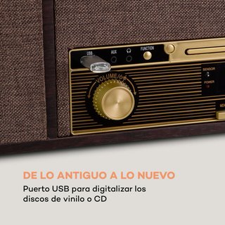 Tocadiscos Klarstein Belle Epoque Retro Marrón