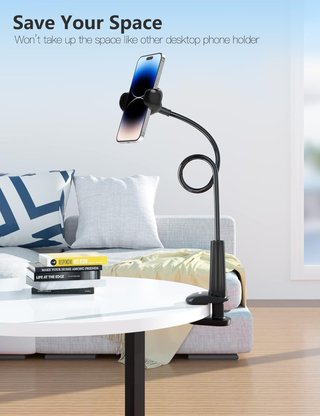 TRYONE Soporte Movil Teléfono - Soporte Flexible con Brazo de Cuello de Cisne