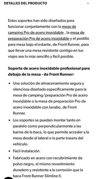 Soporte de mesa para Baca Front Runner