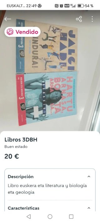 Libros de texto de euskera y biología 3DBH