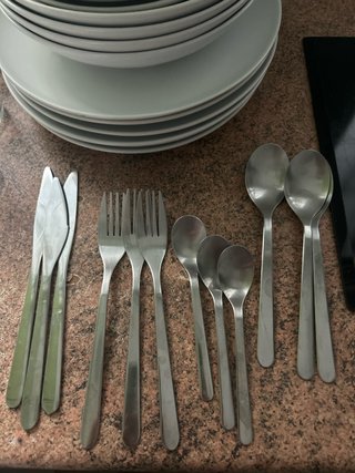 Set Cubiertos Metal 12 Piezas