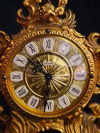 Orologio Schmid Rococò dorato funzionante