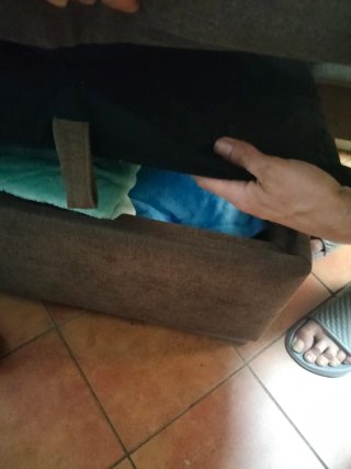 Chaiselongue marrón con canapé