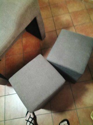 Chaiselongue marrón con canapé
