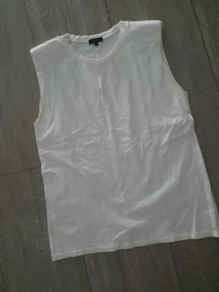 Massimo Dutti Blusa Blanca sin Mangas