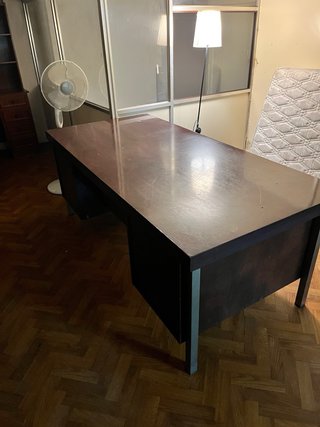 Mesa de oficina L madera y metal