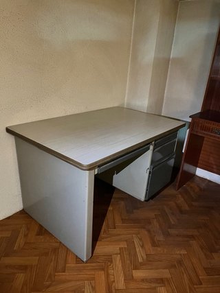 Mesa de oficina L madera y metal